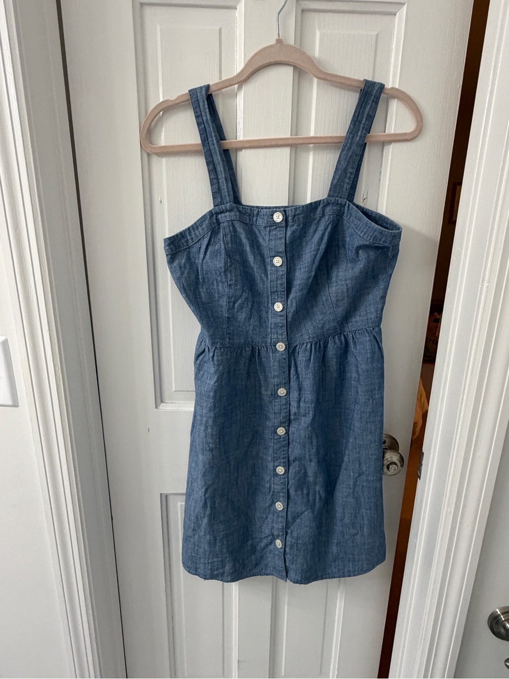 J.Crew Blue Button Chambray Sundress